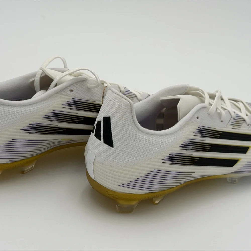 ADIDAS F50 League FG Mens 12 White Black Gold Soccer Cleats Sprintgrid NEW‎